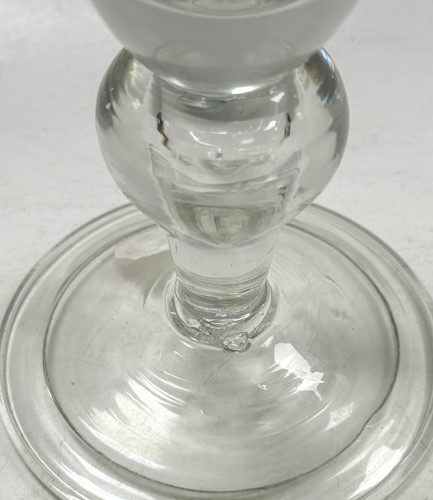 Lot 372 - A heavy baluster wine glass, early 18th century