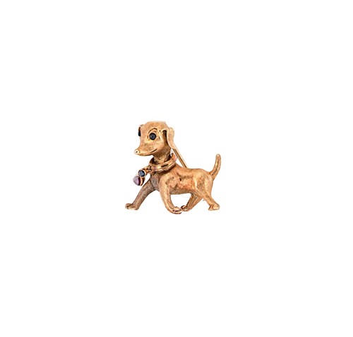 Lot 90 - A gemset novelty dog brooch