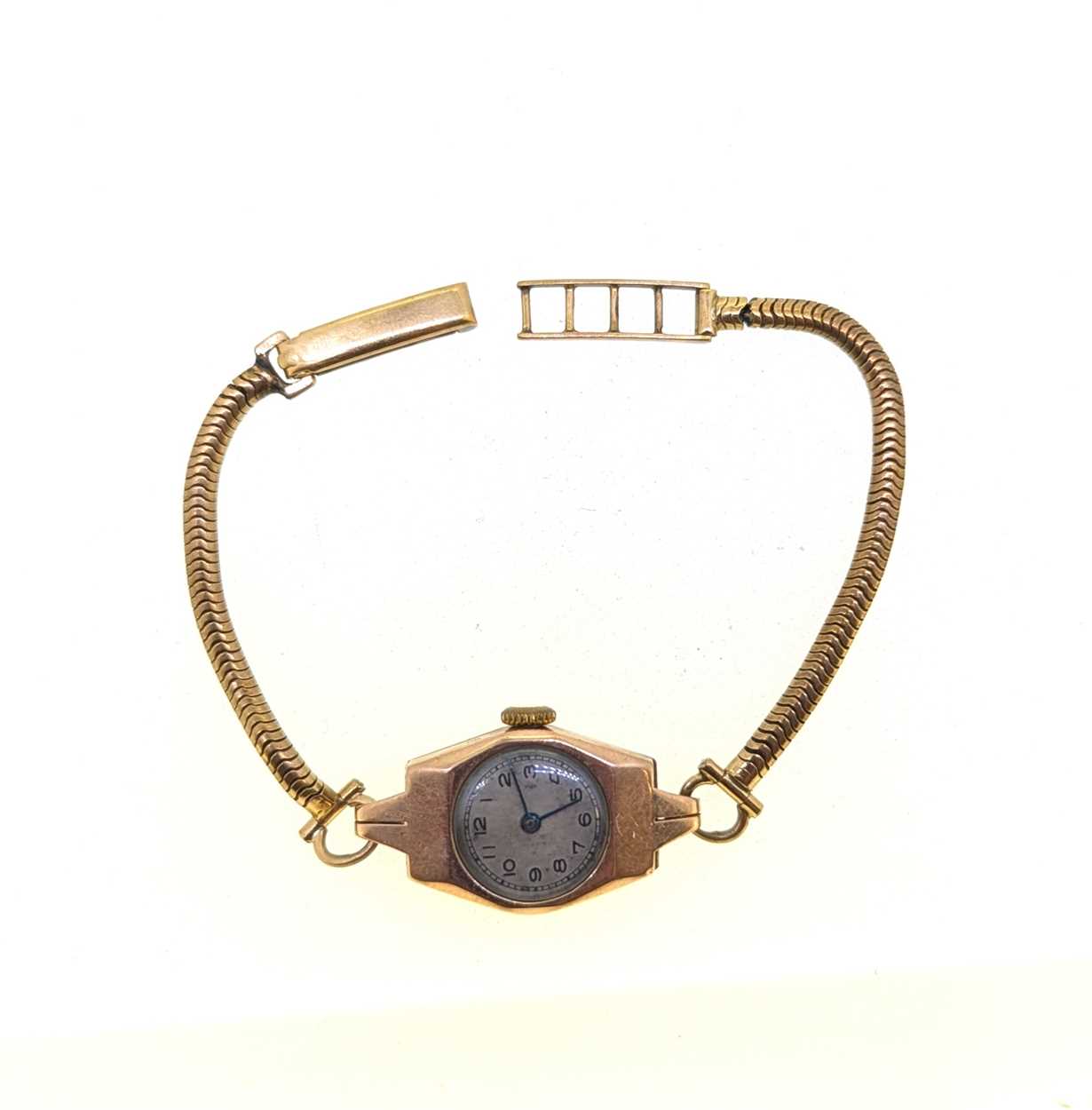 Lot 401 - A 9ct gold wristwatch by Trebex