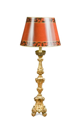 Lot 281 - A carved and giltwood torchere, 17th century