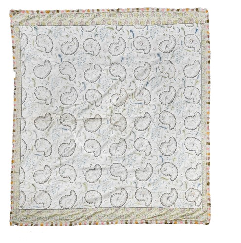 Lot 303 - An embroidered silk bedspread, late 18th or early 19th century