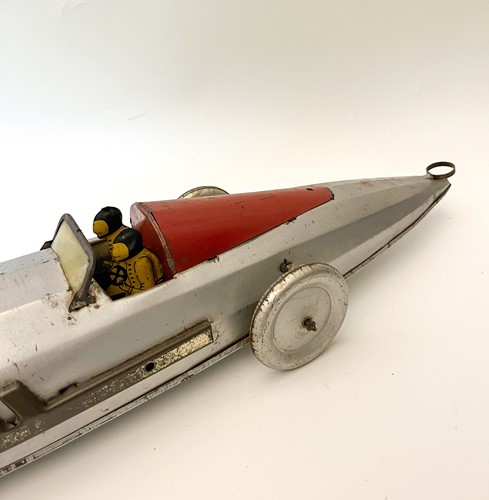Lot 168 - Buffalo Toys tinplate model 'Silver Bullet' speed car, American, circa 1930