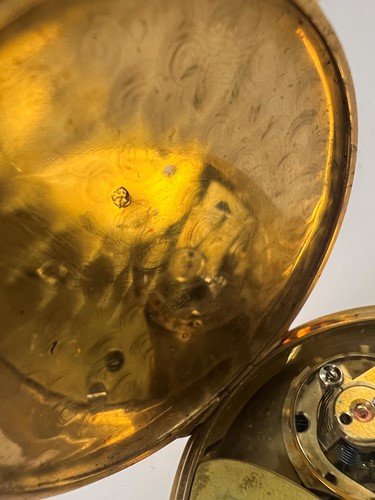 Lot 235 - William Greenwood, Leeds - A Swiss 18ct gold open faced chronograph pocket watch