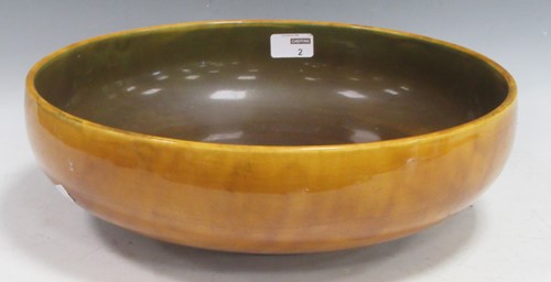 Lot 2 - Large amber coloured Doulton studio pottery...