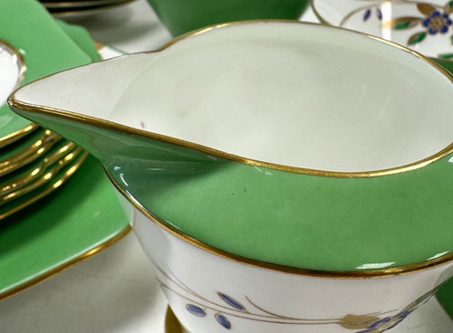 Lot 39 - Eric Slater for Shelley, a Horn of Flowers pattern Vogue shaped tea service, circa 1931