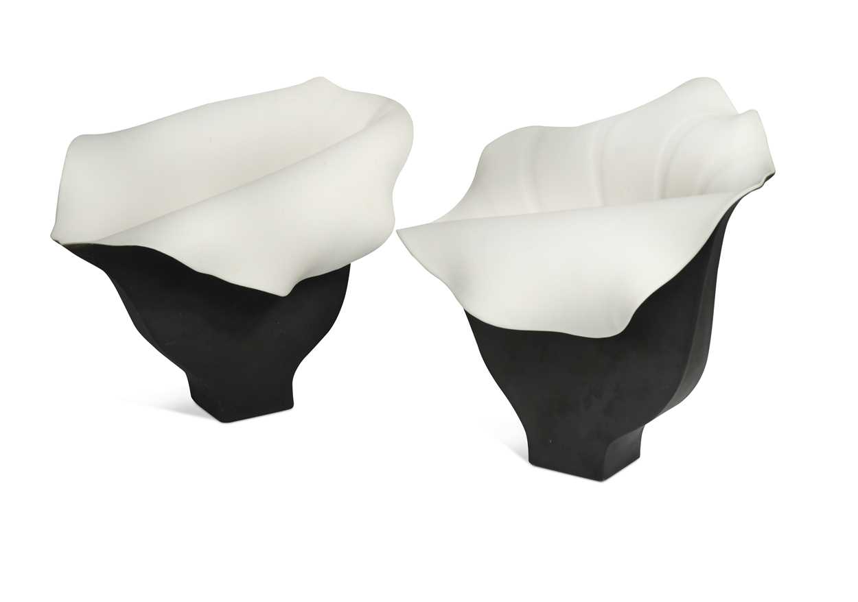 Lot 176 - Angela Mellor (Contemporary), a collection of four bone china vessels
