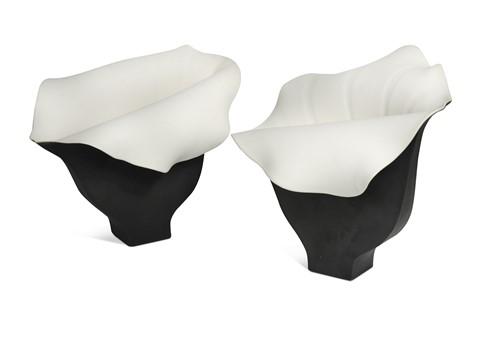 Lot 85 - Angela Mellor (Contemporary), a collection of four bone china vessels