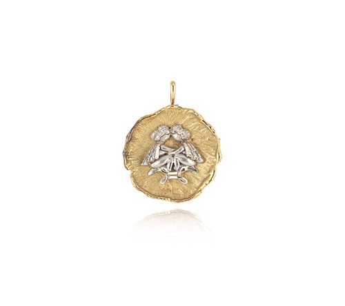 Lot 13 - A late 20th century 18ct gold zodiac pendant/brooch