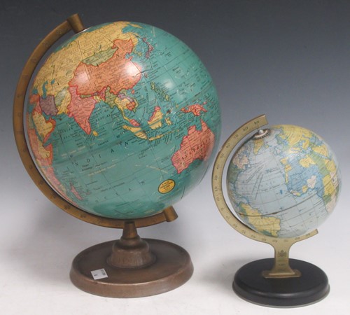 Lot 110 - A small Chad Valley tin globe and another...