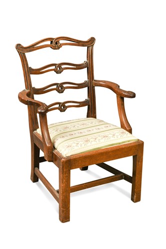 Lot 443 - A George III mahogany child's open arm chair