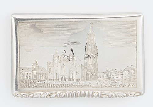 Lot 282 - A 19th century Austro-Hungarian metalwares silver snuff box