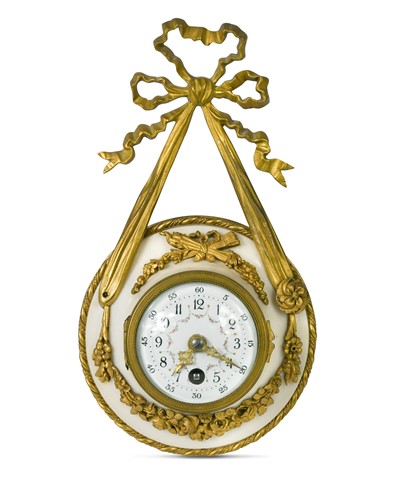 Lot 533 - A small French marble and ormolu mounted wall timepiece, late 19th century