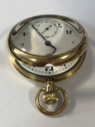 Lot 231 - Omega - An 18ct gold open faced pocket watch