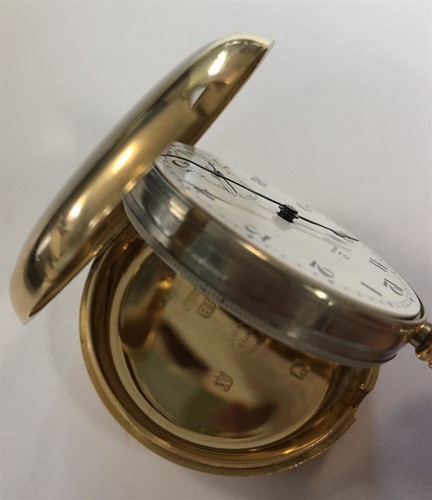 Lot 231 - Omega - An 18ct gold open faced pocket watch