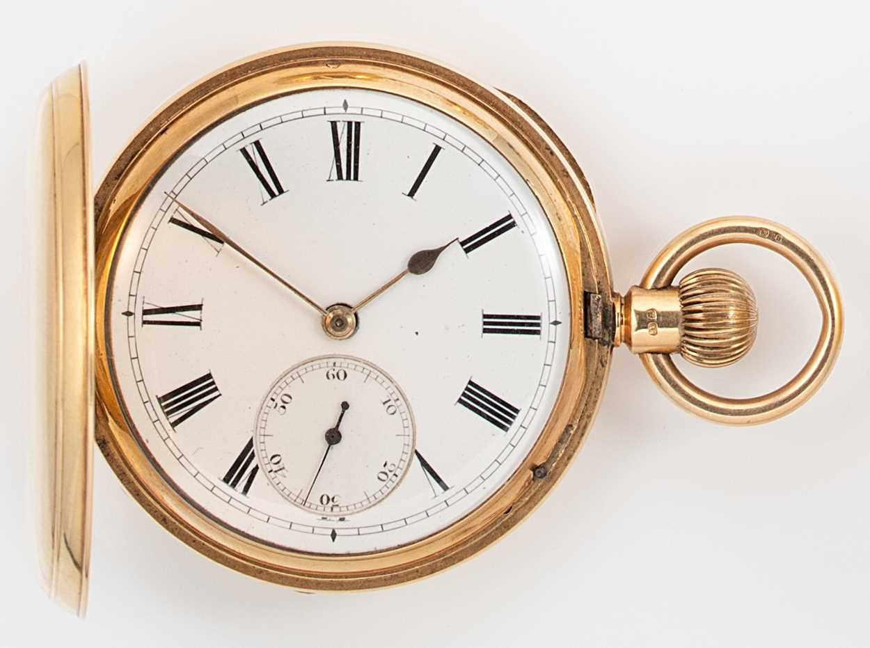 Lot 236 - Unsigned - A Victorian 18ct gold hunter pocket watch