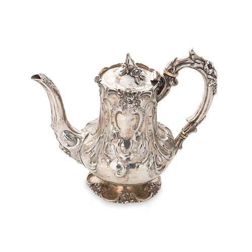 Lot 375 - A Victorian silver coffee pot