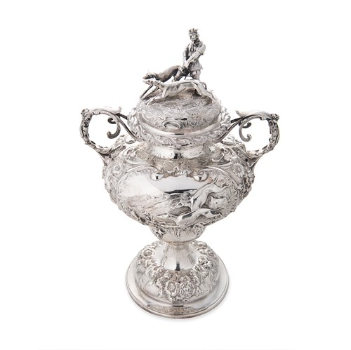 Lot 379 - The Brougham Coursing Cup - A Victorian silver two handled trophy cup