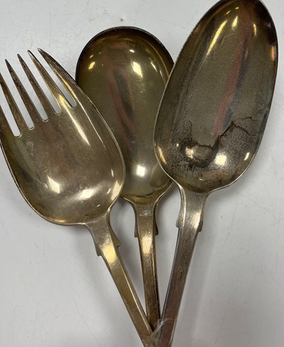 Lot 192 - Two 19th century silver salad servers and a...