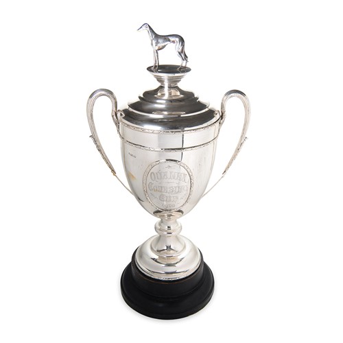 Lot 424 - The Quanea Coursing Cup - A George V silver trophy cup and cover