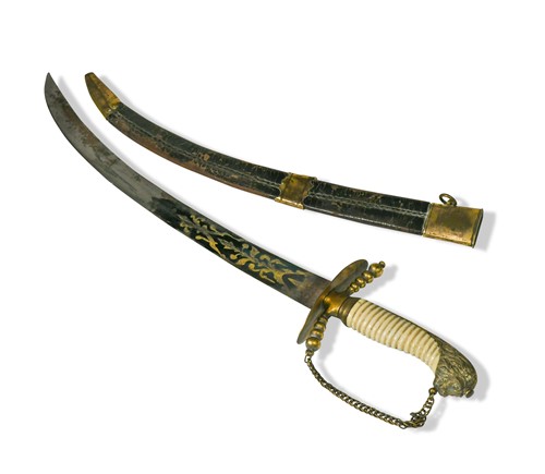 Lot 627 - A naval hanger or dagger, early 19th century