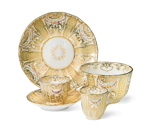 Lot 517 - A Davenport porcelain tea and coffee service, 19th century