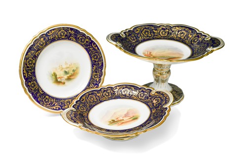 Lot 488 - A Victorian topographical dessert service with named World views