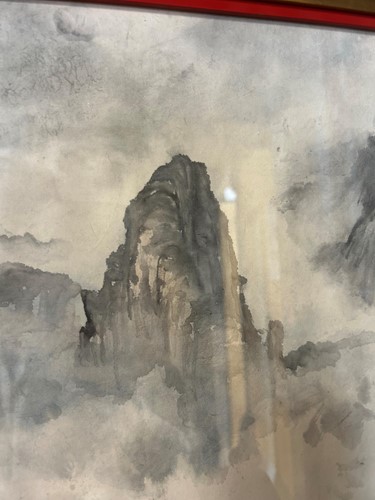 Lot 34 - Lo Ming (Chinese 20th century), Huangshan mountains in mist