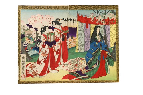 Lot 75 - Toyonobu (1859-1886) woodblock prints from the series The New Biography of Toyotomi Hideyoshi