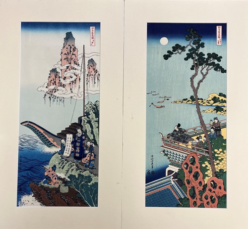 Lot 73 - Katsushika Hokusai: Abe no Nakamaro, woodblock print, later impression