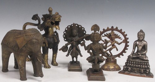 Lot 96 - A group of 20th century Indian bronzes, to...