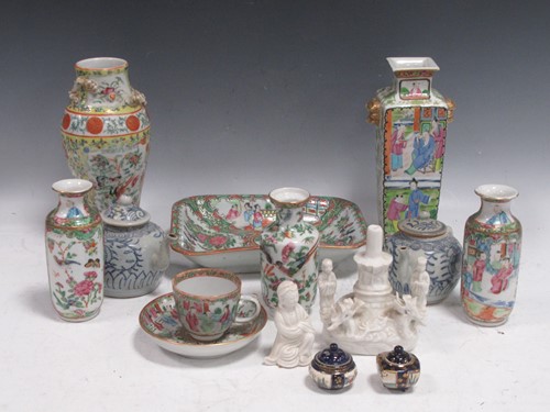 Lot 48 - A group of Cantonese Famille Rose porcelain,...