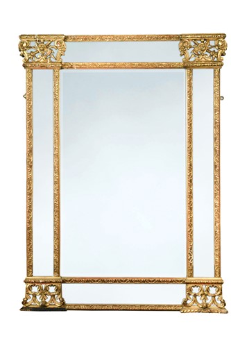 Lot 543 - A Continental carved and moulded giltwood mirror, late 18th century