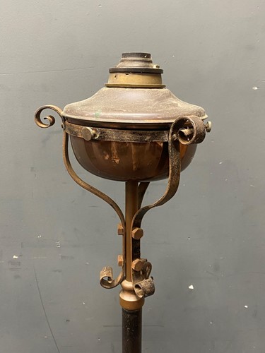Lot 382 - A barleytwist standard lamp with shelf 106cm...