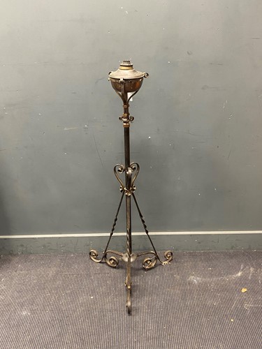 Lot 382 - A barleytwist standard lamp with shelf 106cm...