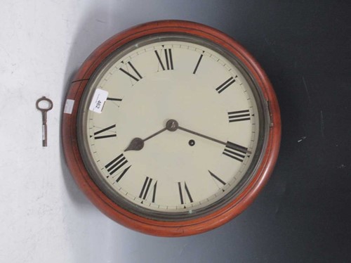 Lot 462 - A late Victorian circular wall clock, overall...