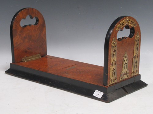 Lot 123 - A Victorian burr walnut and brass bound book...