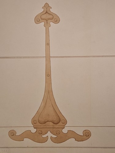 Lot 464 - A collection of six ink and watercolour Art Nouveau furniture designs for the Owen Jones Furniture Competition, circa 1900