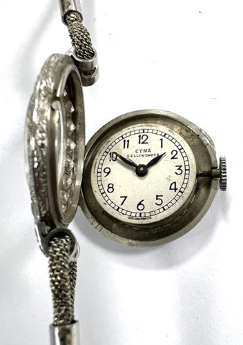 Lot 200 - Cyma for Collingwood & Company - A diamond set cocktail watch on a later 9ct gold bracelet