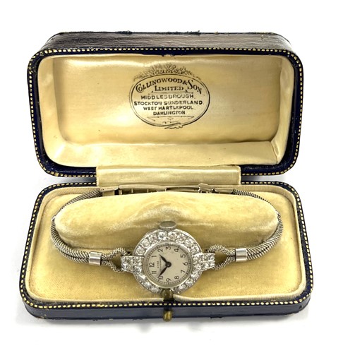 Lot 200 - Cyma for Collingwood & Company - A diamond set cocktail watch on a later 9ct gold bracelet