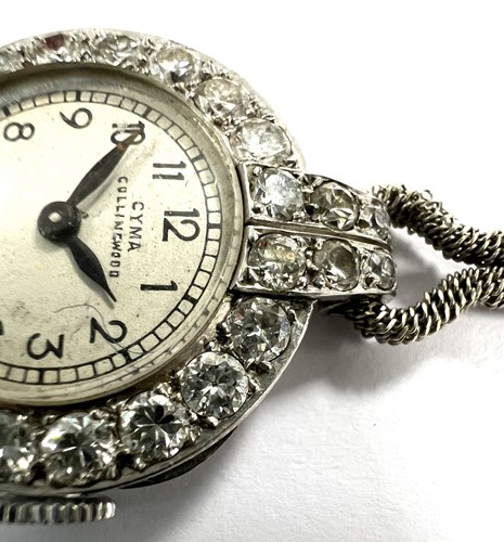 Lot 200 - Cyma for Collingwood & Company - A diamond set cocktail watch on a later 9ct gold bracelet