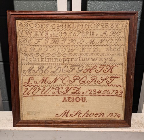 Lot 233 - A 19th Century Alphabetical Sampler