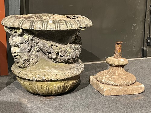 Lot 498 - A 19th century lead-covered composite urn,...