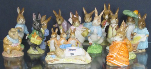 Lot 86 - Beswick Pottery - Peter Rabbit figures to...