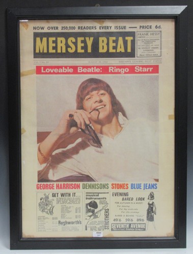 Lot 107 - The cover of The Mersey Beat, August 20th 1964,...
