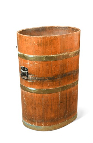 Lot 357 - A brass bound barrel,  19th century