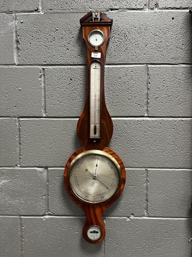 Lot 637 - A 19th century banjo barometer with broken...