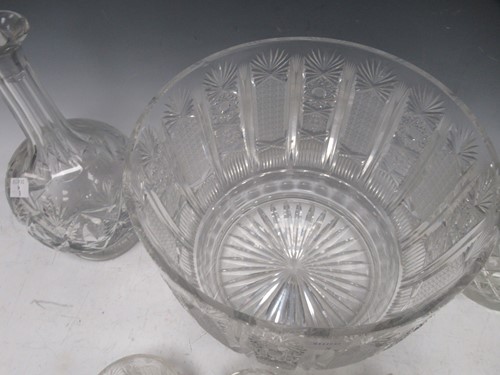 Lot 50 - A 20th century cut glass lidded punch bowl 19...