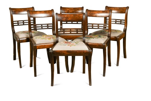 Lot 590 - A set of six Regency mahogany dining chairs