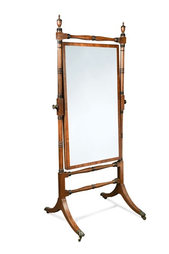 Lot 563 - A Regency mahogany cheval mirror