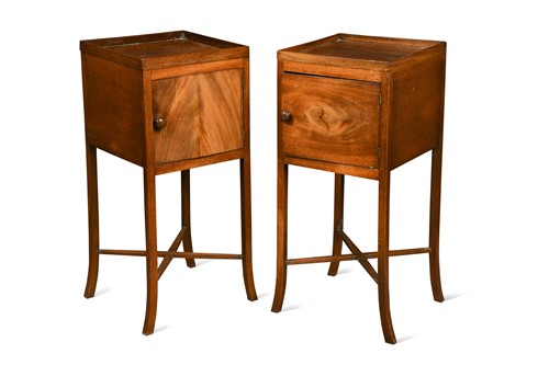 Lot 505 - A pair of mahogany bedside cupboards, 19th century